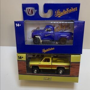 M2 Machine Studebaker and Chevrolet Die-Cast Toy Set - Blue and Yellow